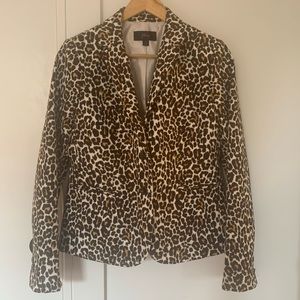 J. Crew Schoolboy Blazer in leopard print